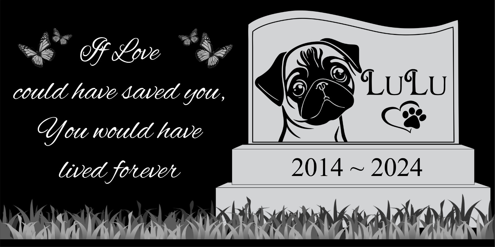 Pet memorial Engraved Marker, headstone Granite gravestone, Rottweiler dog