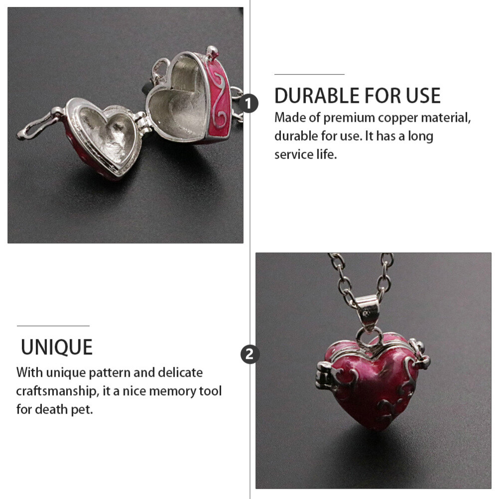 Brass Vintage Heart-shaped Pendant Can Openable Pet Ashes Hair Container