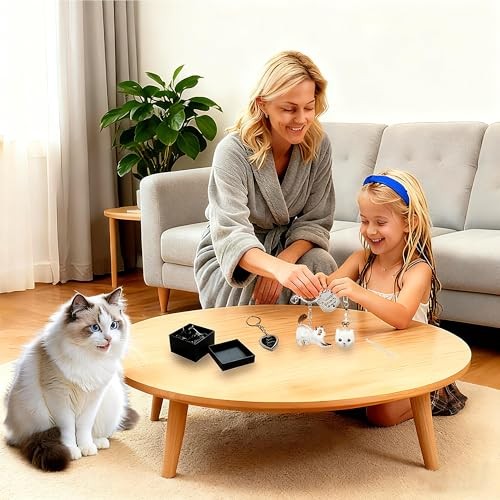 Cat Hair Storage & Photo Frame Keychain – 1 Set – Ragdoll Cat Fur Keychain