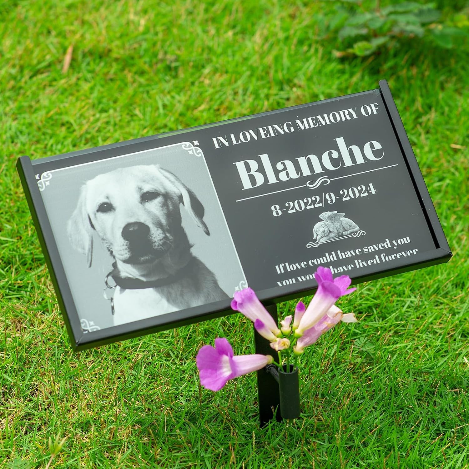 Grave Marker Stand Memorial Plaque Support For Pet 12×6 Inch Plaque