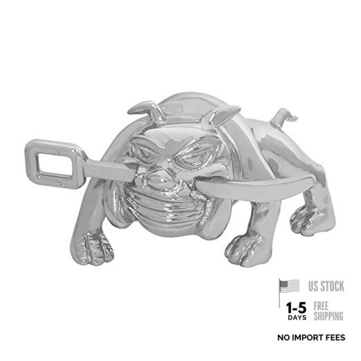 48351 Chrome Bull Dog Hood Ornament w/ Winch Bar