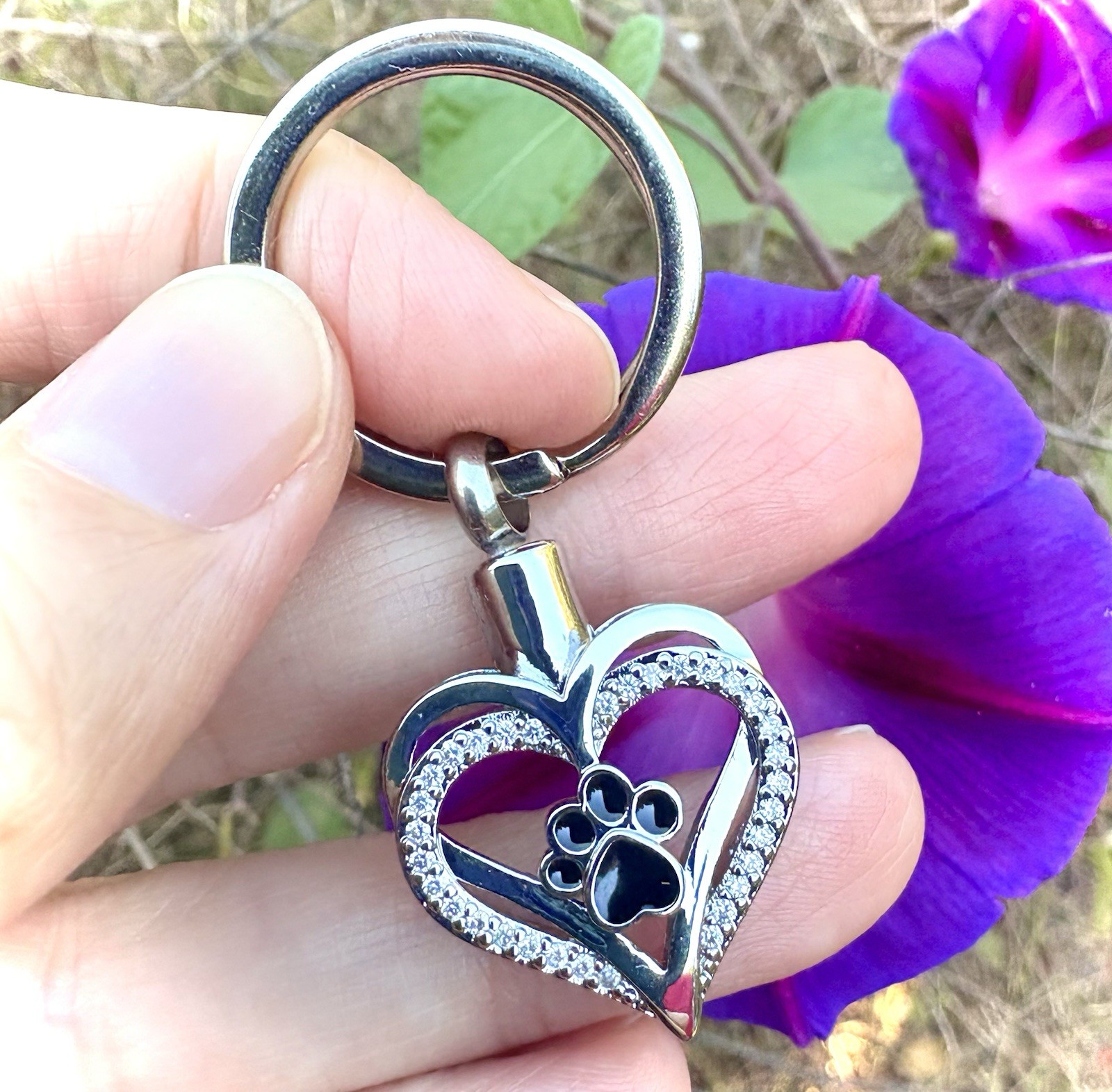 Pet Cremation Jewelry Necklace Pendant Urn Holds Ash Paw Print Dog Cat Heart
