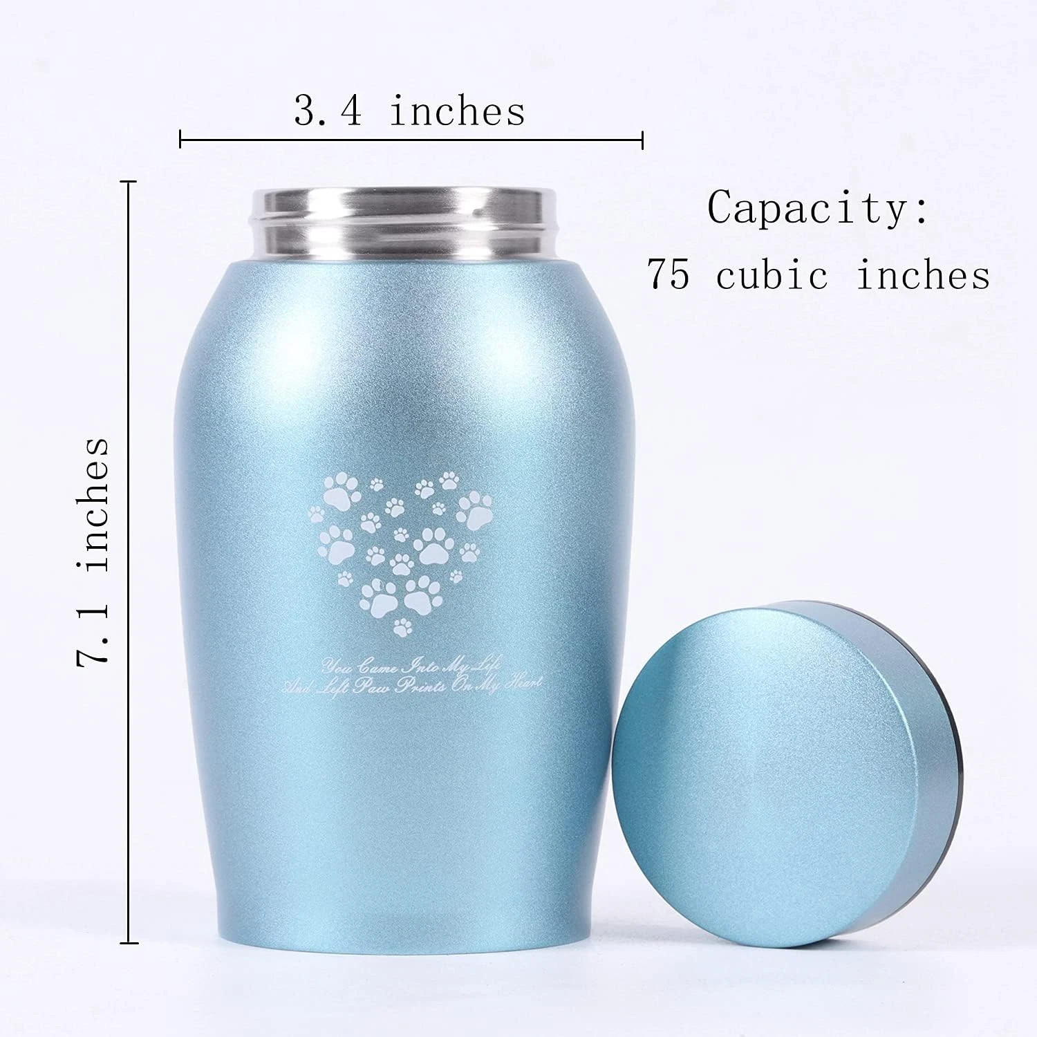 Stainlee Steel Pet Urns,Premium Urns for Dog and Cat Ashes,Paws Engraved Dog Urn