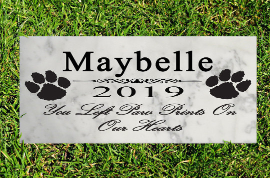 Personalized Dog or Cat Memorial Stone CUSTOM Garden Grave Marker Paw Prints
