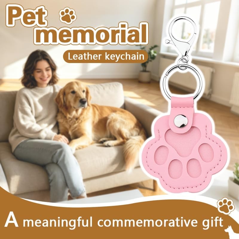 Pet Fur Keepsake Collector Cat Dog Memorial Gifts for Loss of Dog Paw Pink