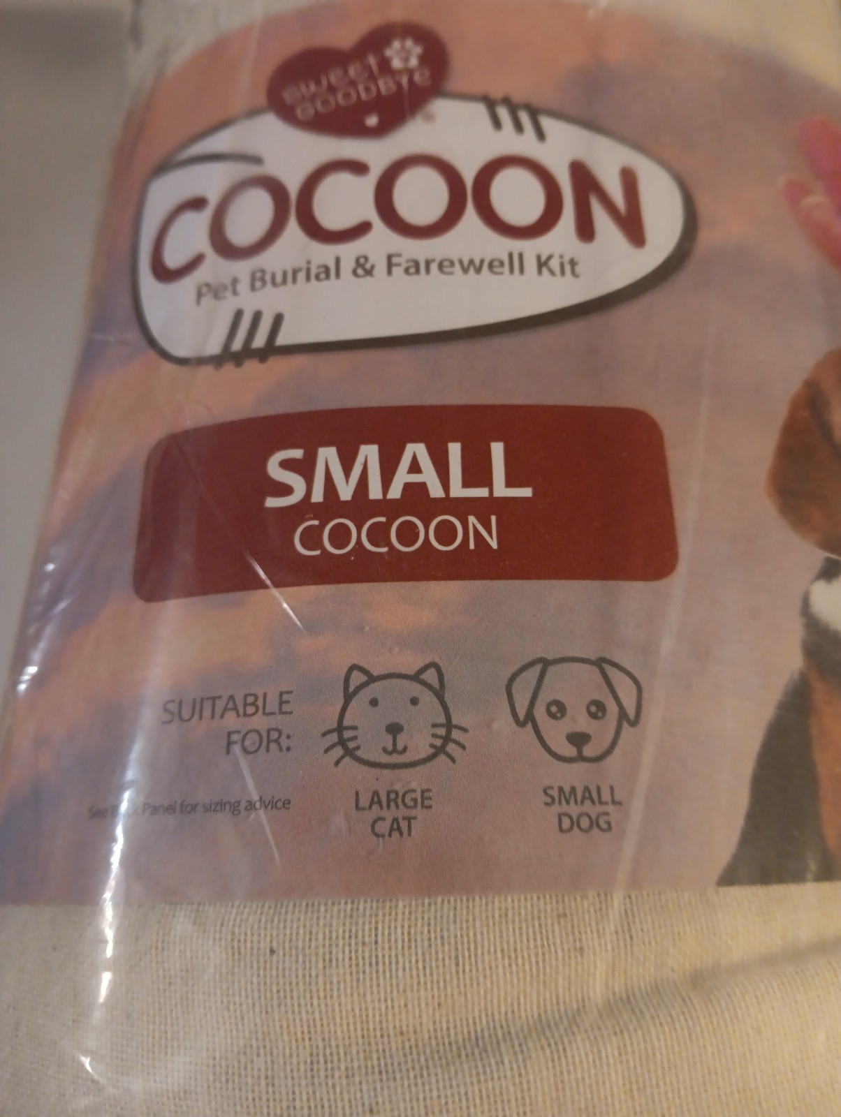Sweet Goodbye Cocoon for Pet Burial & Cremation Premium Wool Natural Color Small