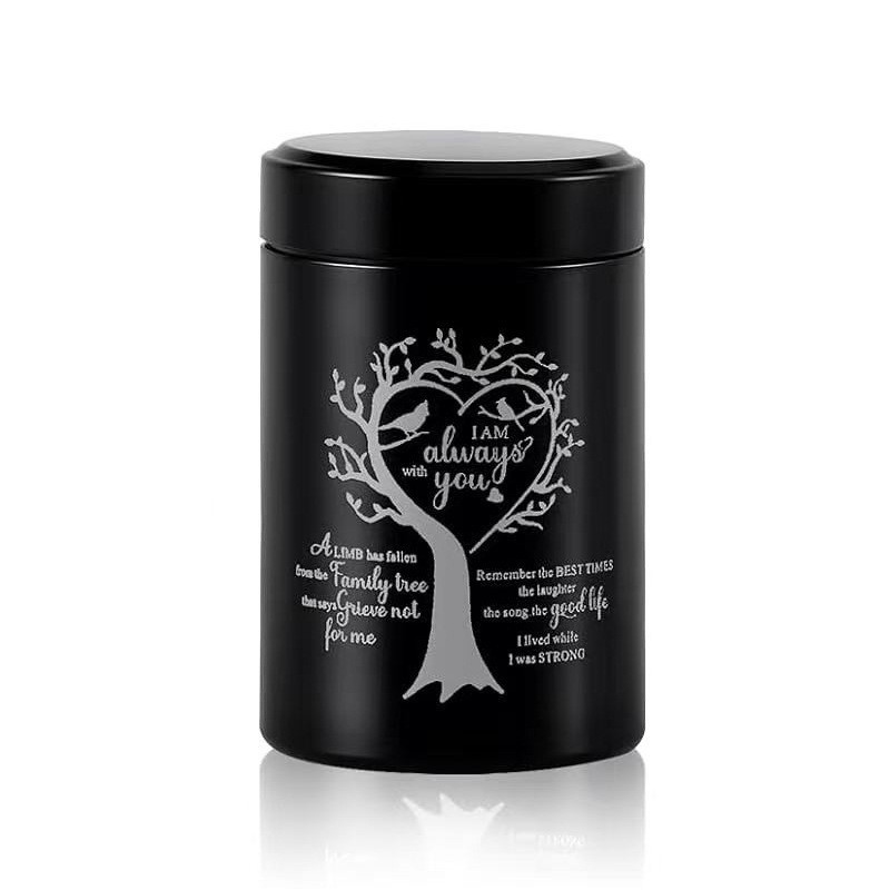 Pet Memorial Urn Aluminum Alloy Dog Cat Ashes Hair Storage Box Waterproof Funera