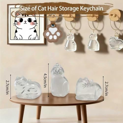 4-Piece Cat Hair Keychain & Memory Charm – Exclusive Pet Fur Keepsake