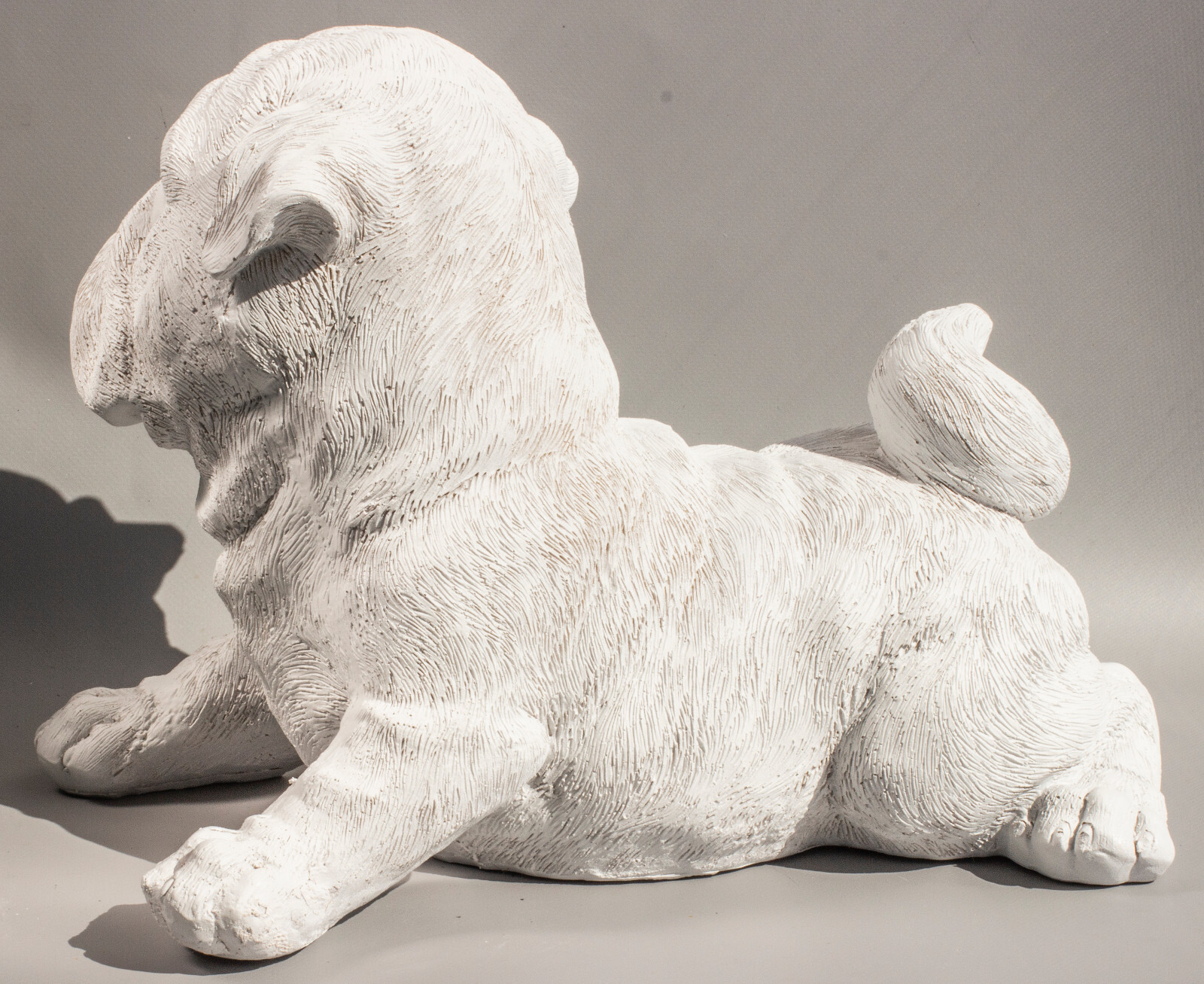 Unpainted Pet Cremation Urn Pug Dog Ashes Memorial Sculpture Funeral Grave Decor