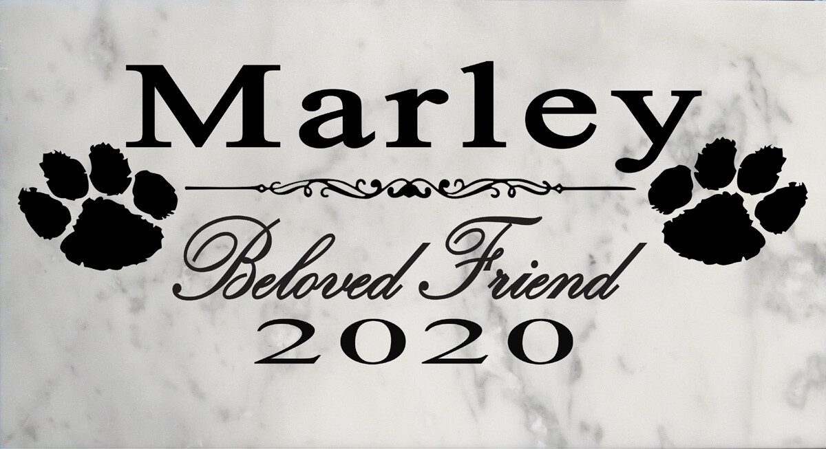 Customized Marble Dog Memorial Stone Personalized Beloved Friend Pet Marker