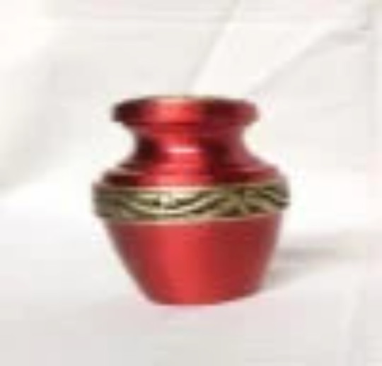 Handcrafted Beautiful PET URN And Memorial Red Dye 5x 5x 7 cm ITC1018