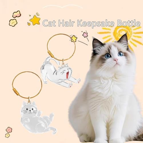 Cat Hair Keepsake Bottles Cat Fur Collector Keychain Cat Fur Storage Bottle