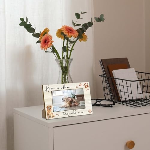 Pet Picture Frame, Dog Lover Gifts for Women Memorial Gifts Golden Retriever