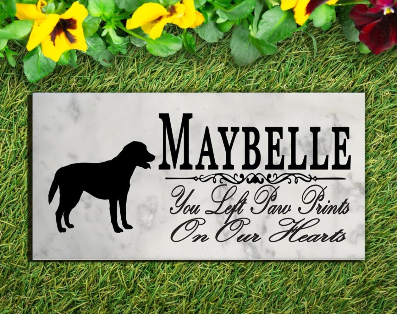 Lab Memorial Stone Personalized Labrador Garden Rock Grave Marker Outdoor or Ind