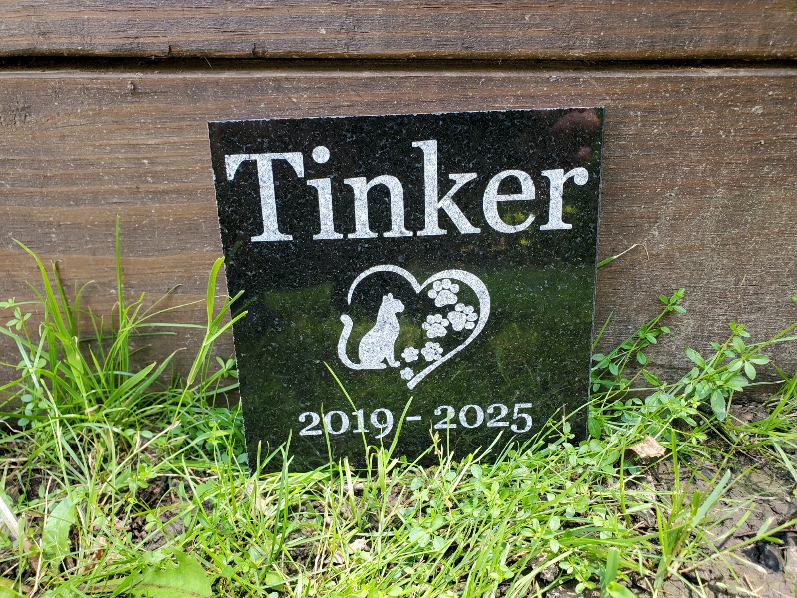 Cat Memorial Grave Stone Marker Pet Headstone Granite Garden Burial Plaque d7
