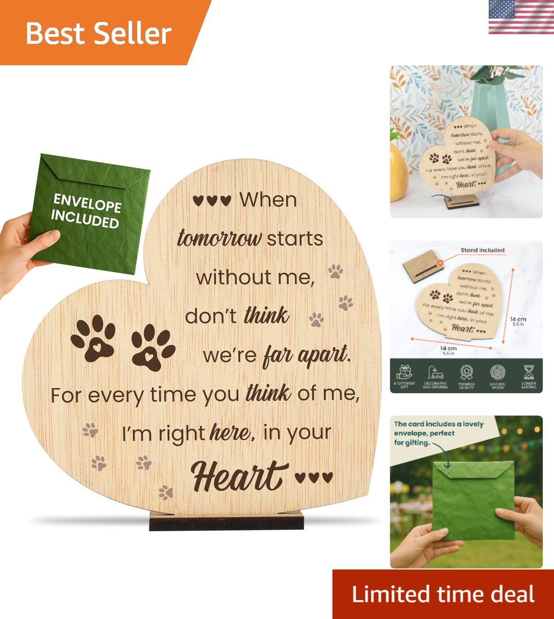 Customizable Wooden Sympathy Sign for Pet Loss – In Loving Memory Tribute