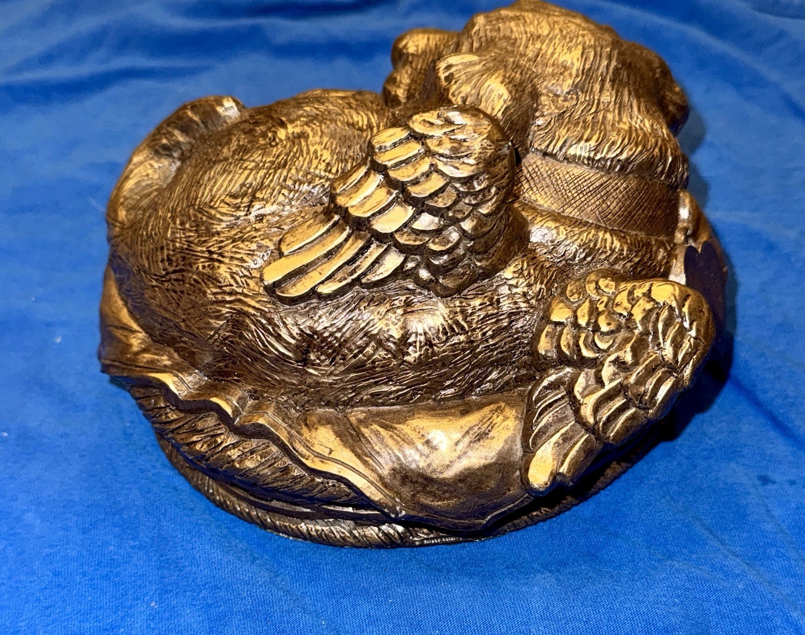 Solid Bronze-Finish Angel Dog Pet Cremation Urn