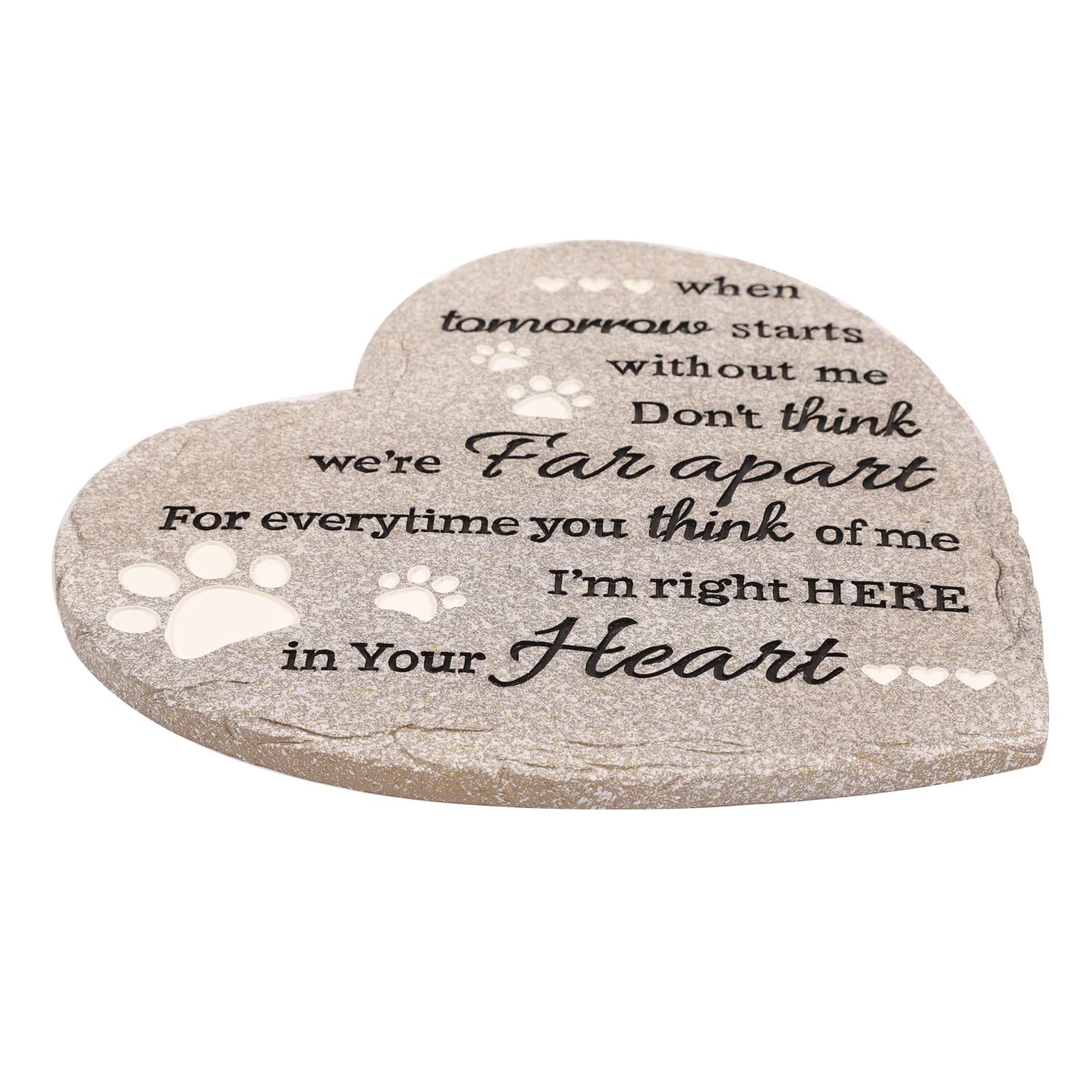 Pet Memorial Stone for Dogs and Cats HeartShaped Sympathy Gift