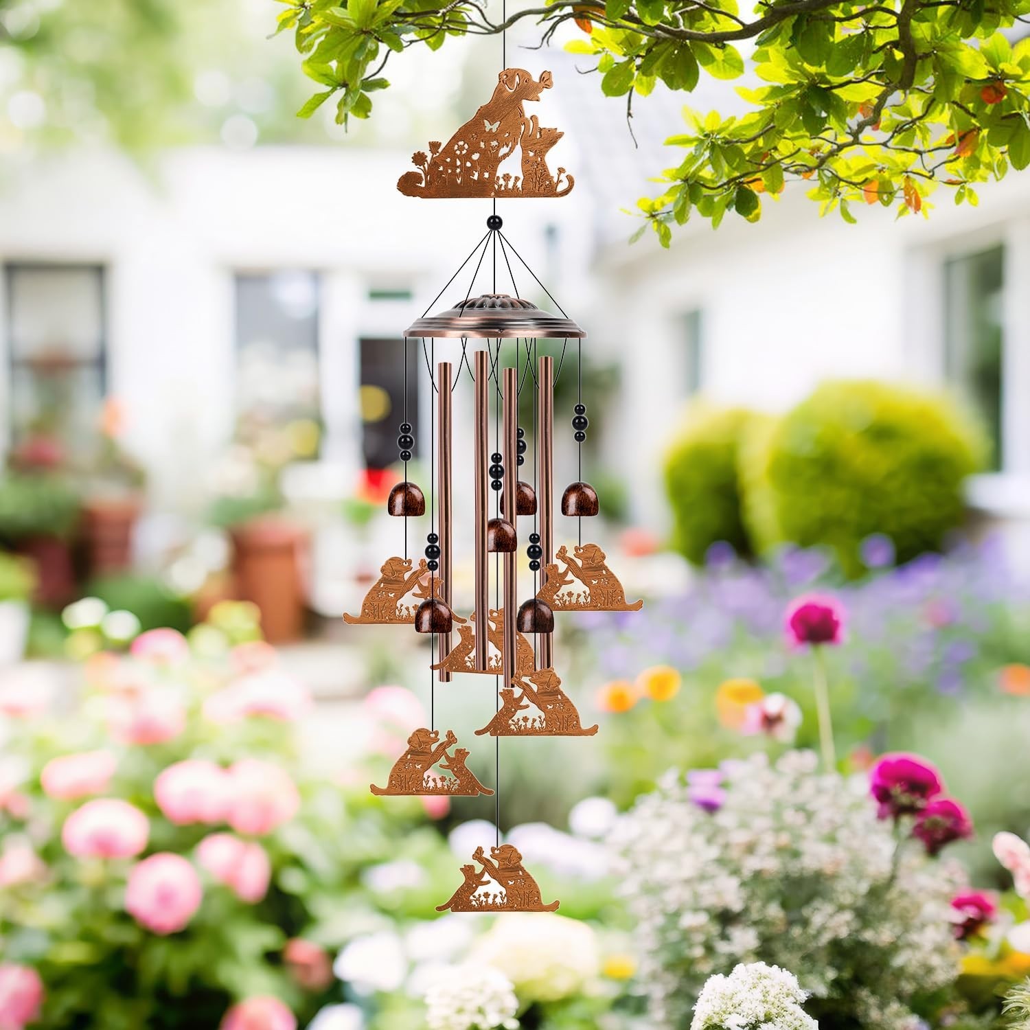 Cat Dog Wind Chimes for Outside – Luvsweets Dog Cat Lover Gifts for Women, Pe…