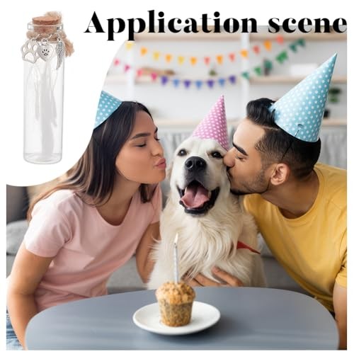 Pet Hair Memorial Bottle – Mini Transparent Keepsake with Heart – 2 Pcs