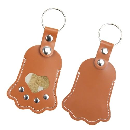 Dog Paw Fur Keychain, Dog Cat Hair Collector – Pet Memorial Gift, Cat Brown