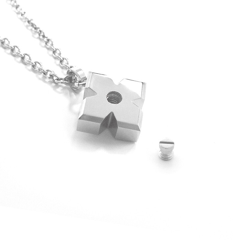 Stainless Steel Stud Cross Cremation Jewelry Keepsake Urn for Human Ashe Pendant