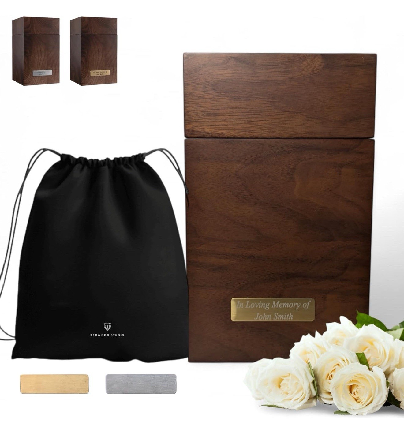 Wood Cremation Urn for Human Ashes | Large Urns Memorial Box for Adult Male |…