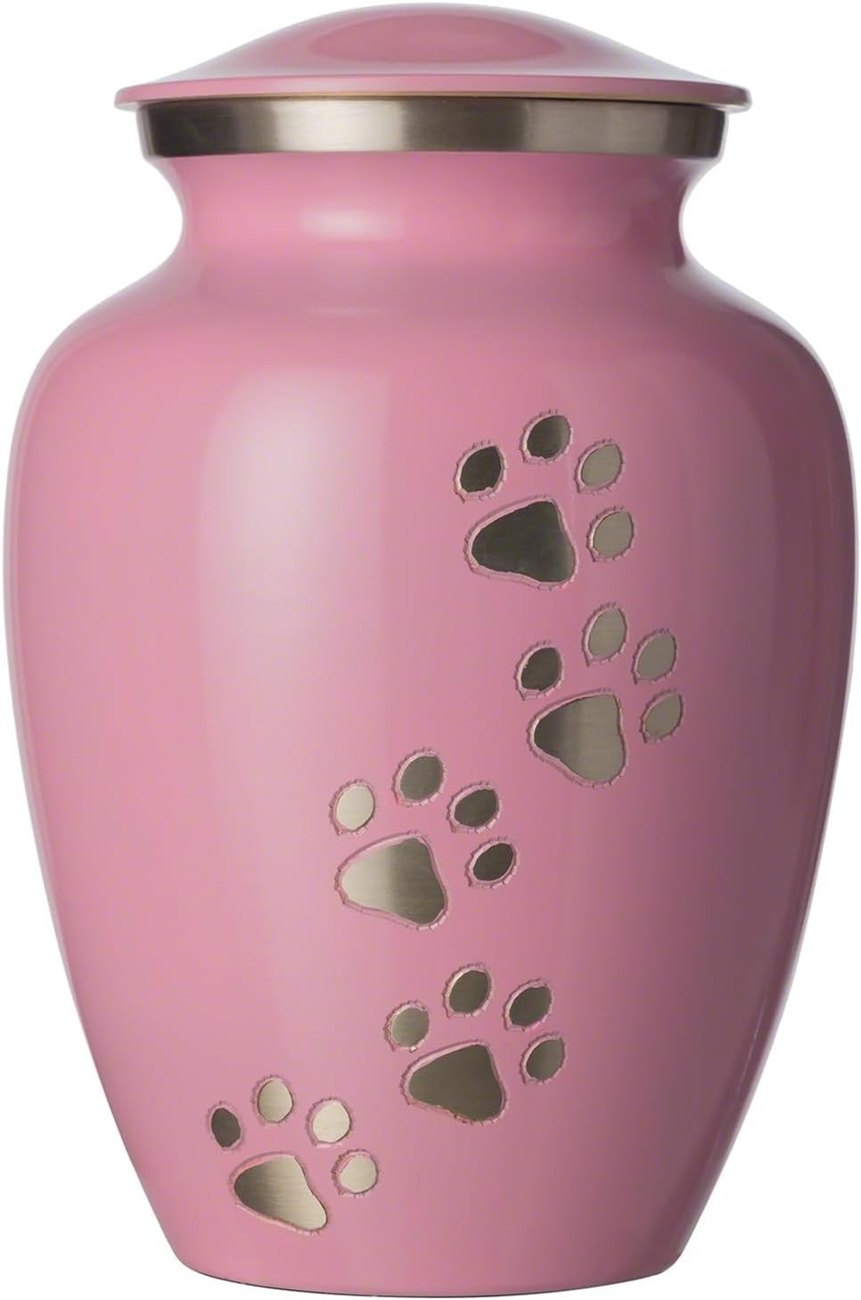 Pet Urn for Dogs Aluminum Memorial Cremation Urn (Large – Pets up to 115lb) Pink