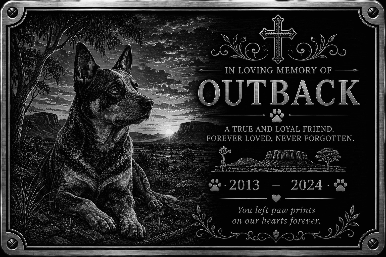 Personalised Pet Memorial Plaque Custom Photo Engraved Aluminium Dog Cat Horse
