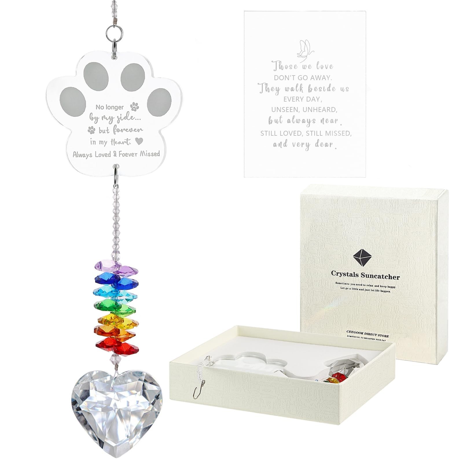 Dog Memorial Gifts for Loss of Dog, K9 Pet Memorial Crystal Suncatcher,Pet Pa…