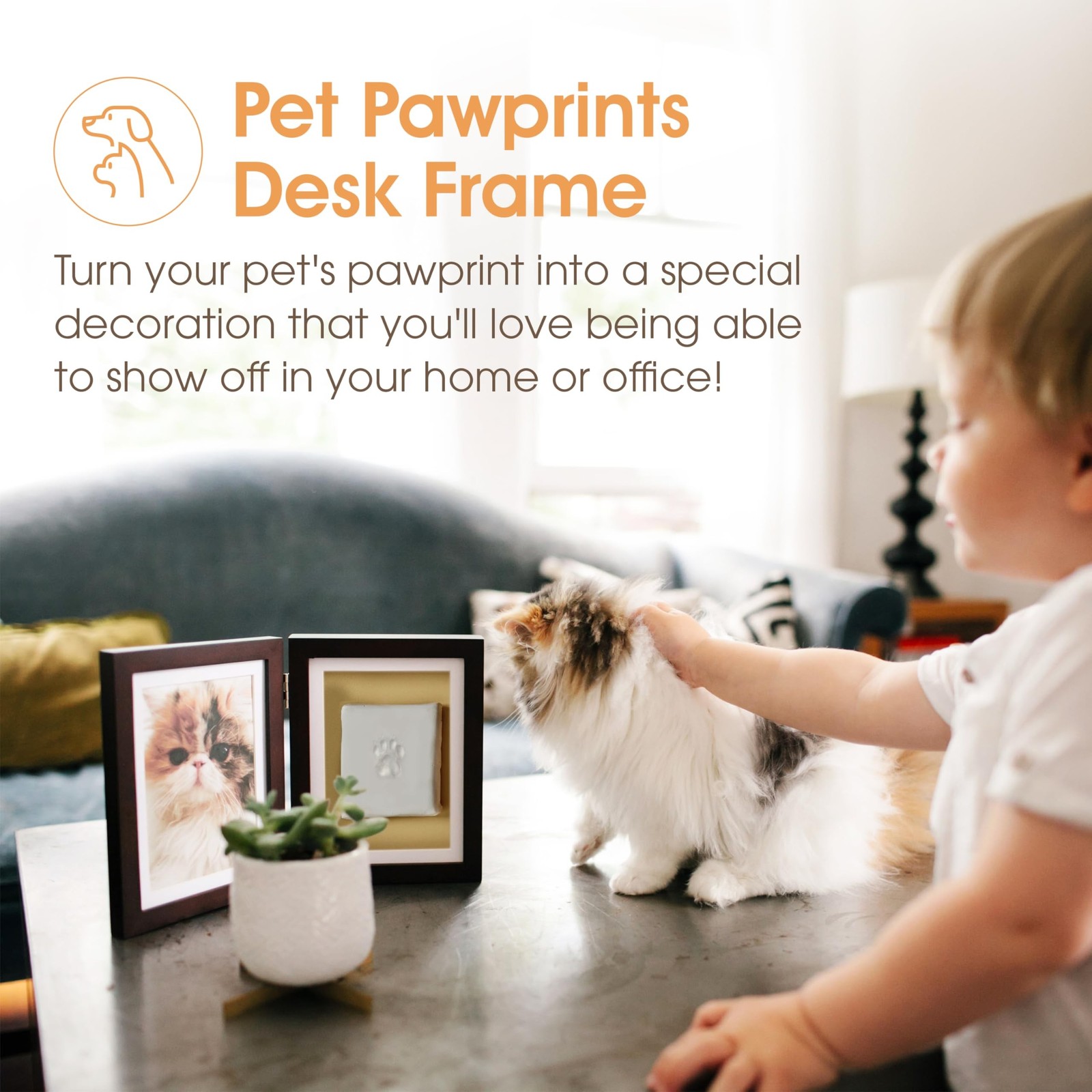 Pearhead Pet Paw Print Memorial Frame with Clay Imprint Kit, Dog & Cat Pawpri…
