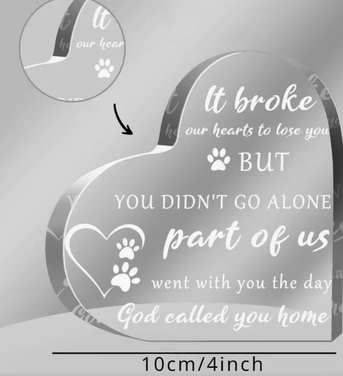Pet Memorial Heart Remembrance and Bereavement Gift, 12 Variants For Pet Lovers