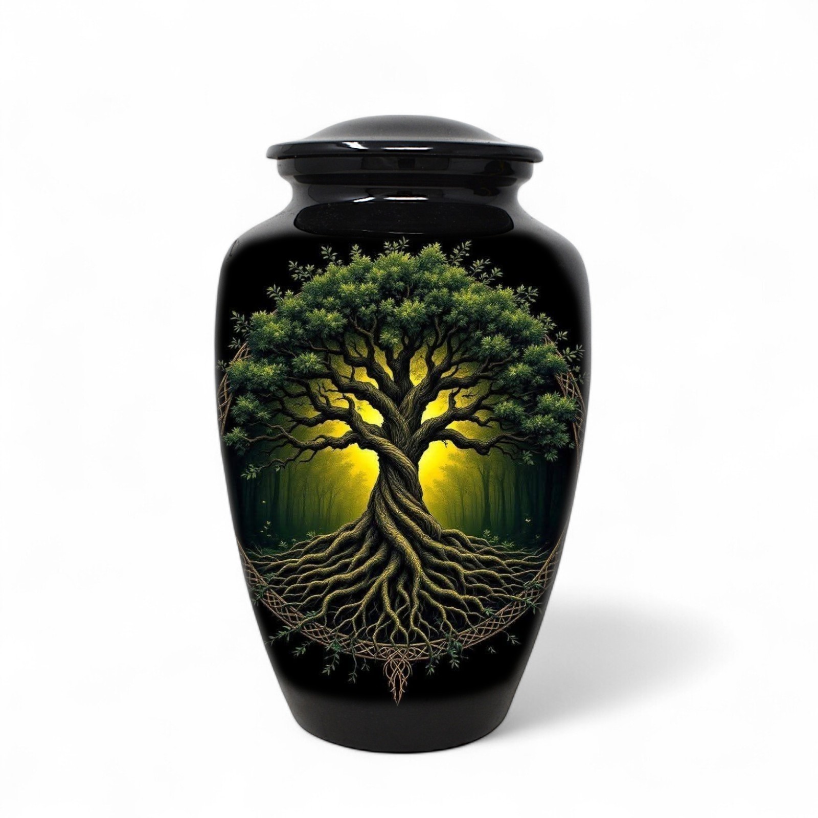 Large Adult Urn for Human Ashes Tree of Life Celtic Cremation Urn with Bag