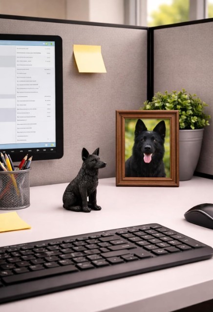 Holiday Stocking Stuffer 3.5″ Black German Shepherd Dog Sitting Up Figurine