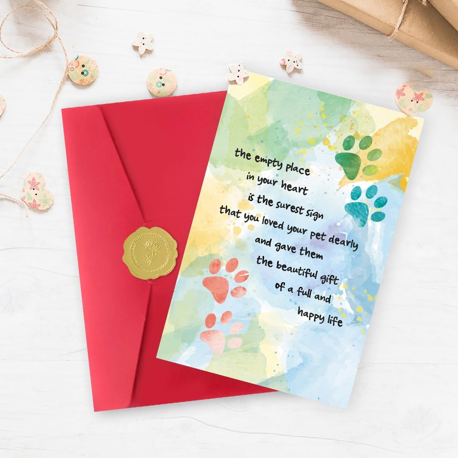 IDU Pet Sympathy Card for Dog Cat,Loss of Dog Cat Sympathy Gift,Pets Memorial…