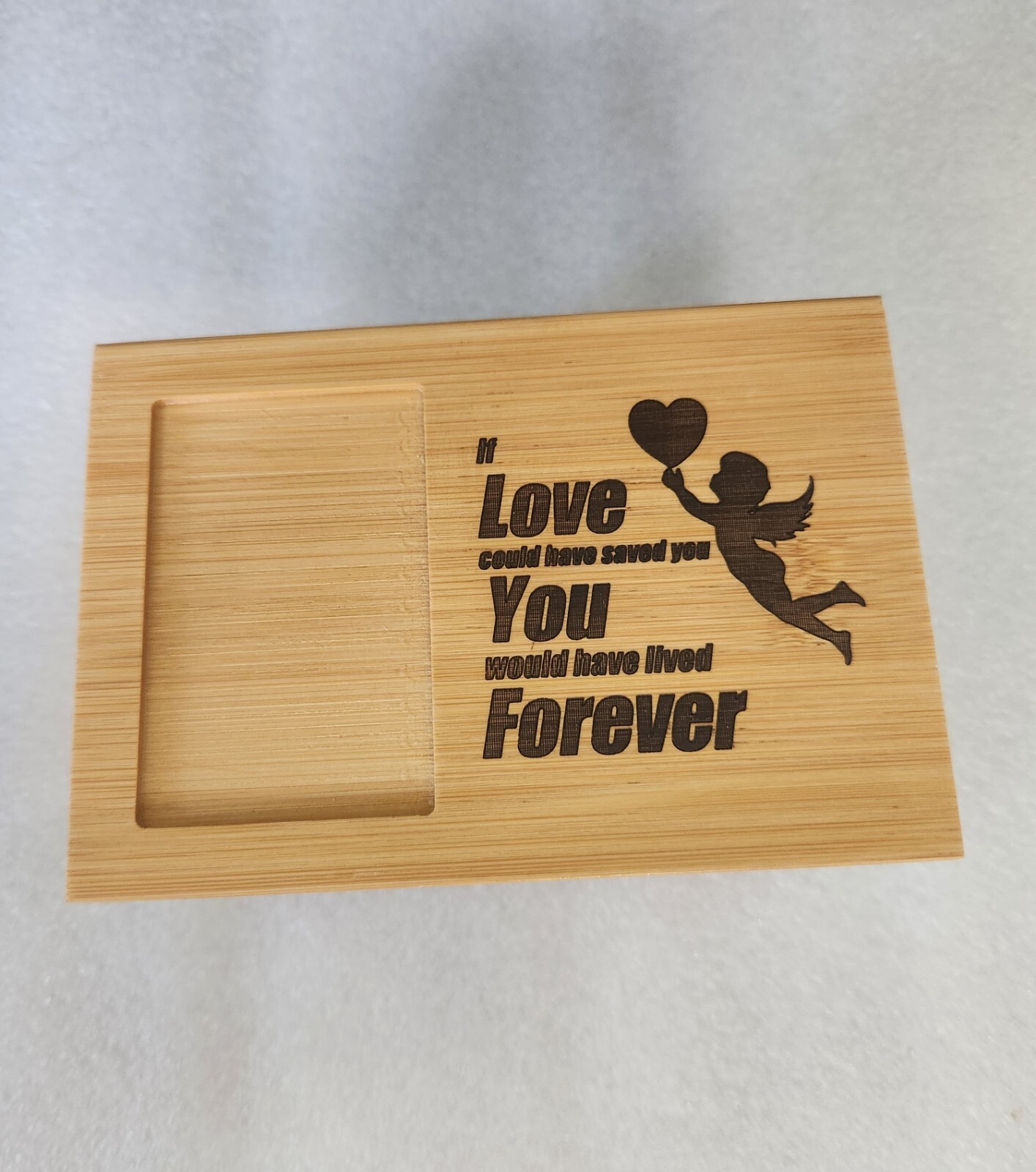 Wooden Pet Memorial Urn NEW• Cat/Dog Memory Box, Memorial Keepsake Photo Frame