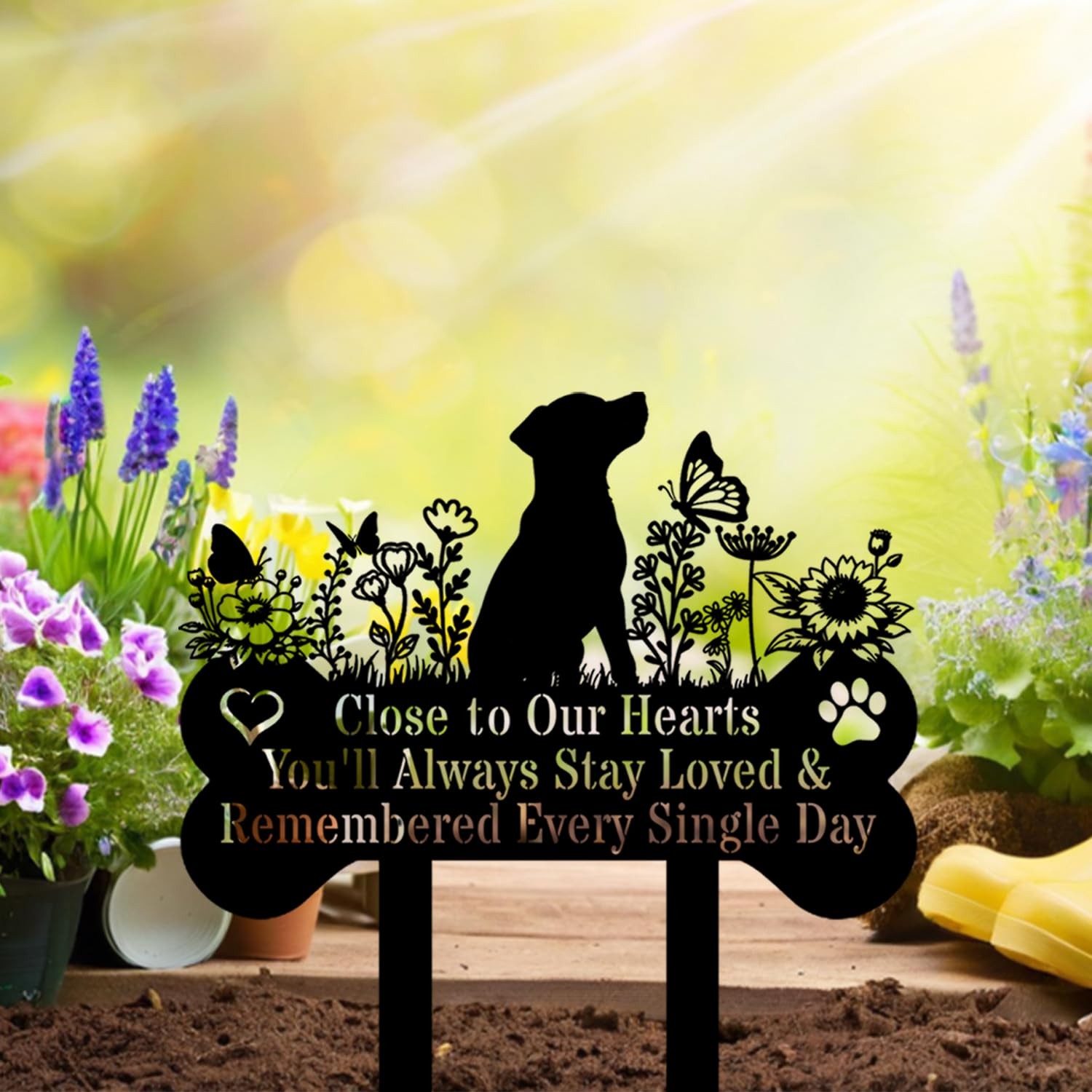 Pet Grave Markers Dog, Metal Pet Metal Memorial Garden Stake, Pets Waterproof…