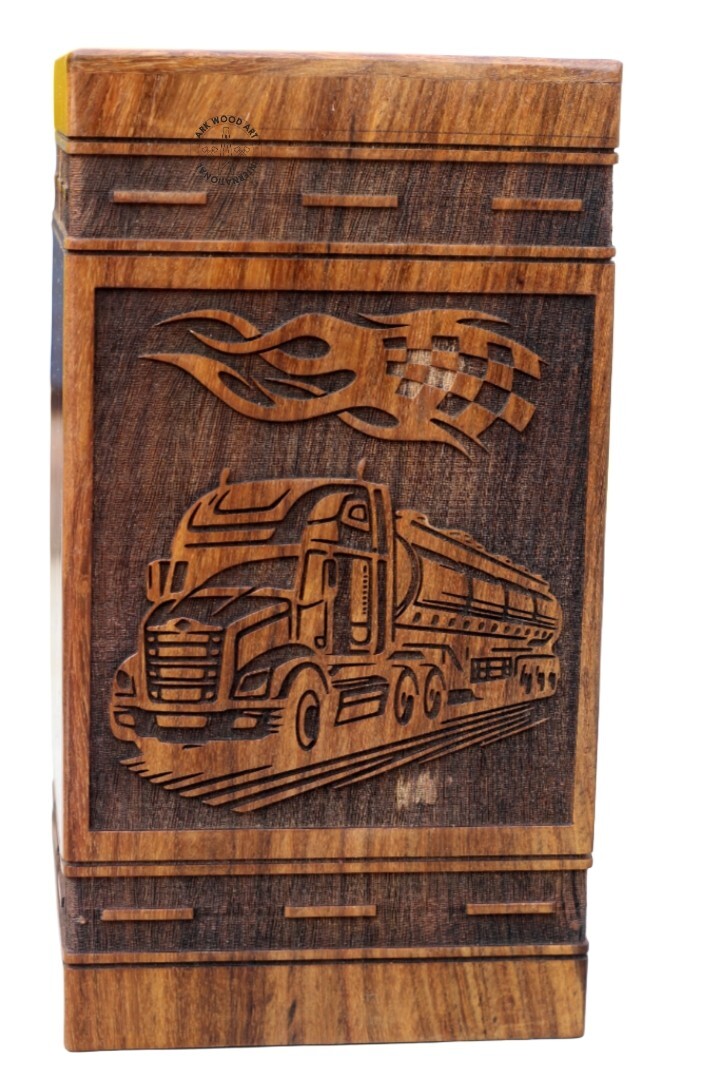 Truck Vehicles Trucking Wooden Urns Box for Human Ashes Classic Truck Jeep Adult