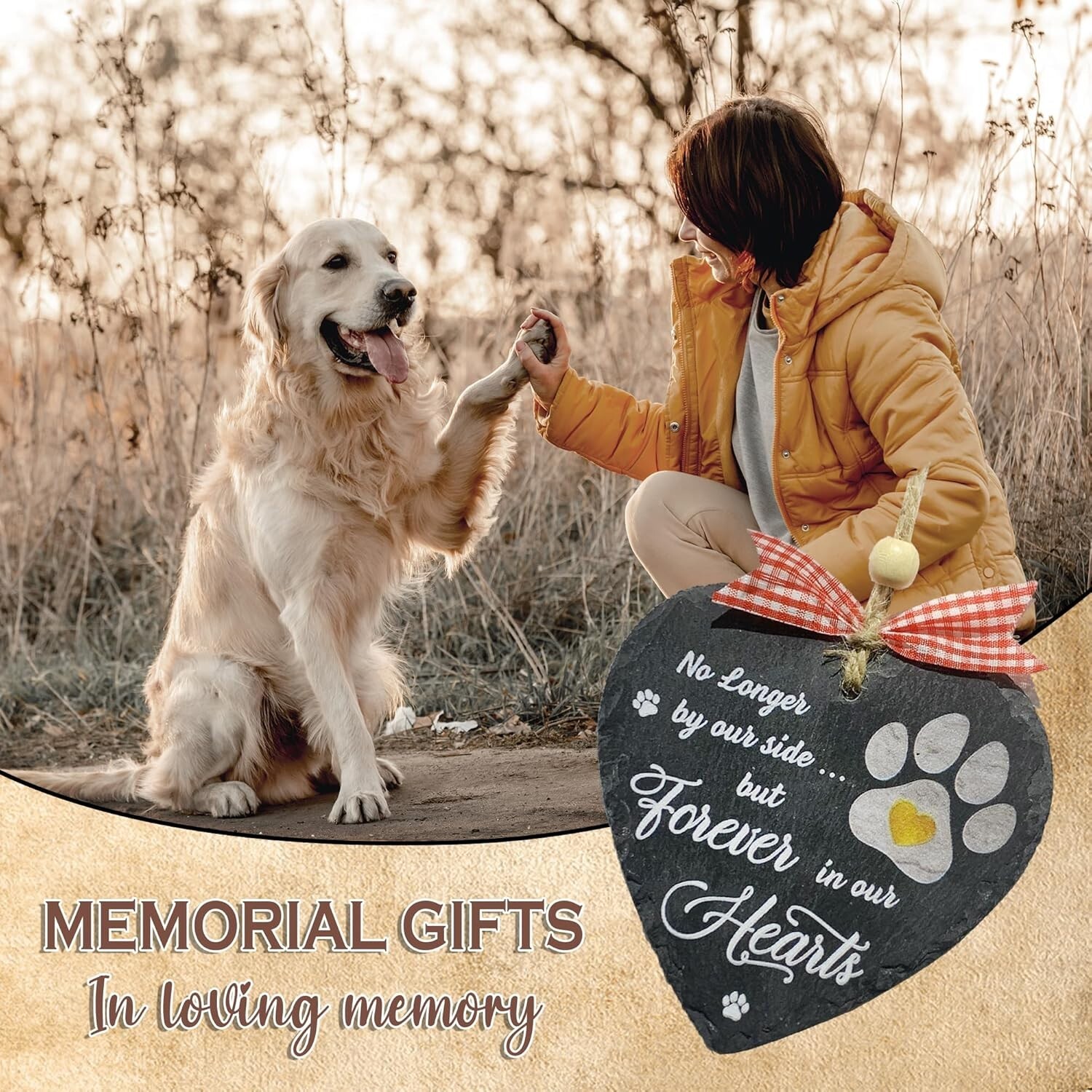 Sympathy Gift for Loss of Dog or Cat Memorial Stone Ornament Christmas Gifts Pet