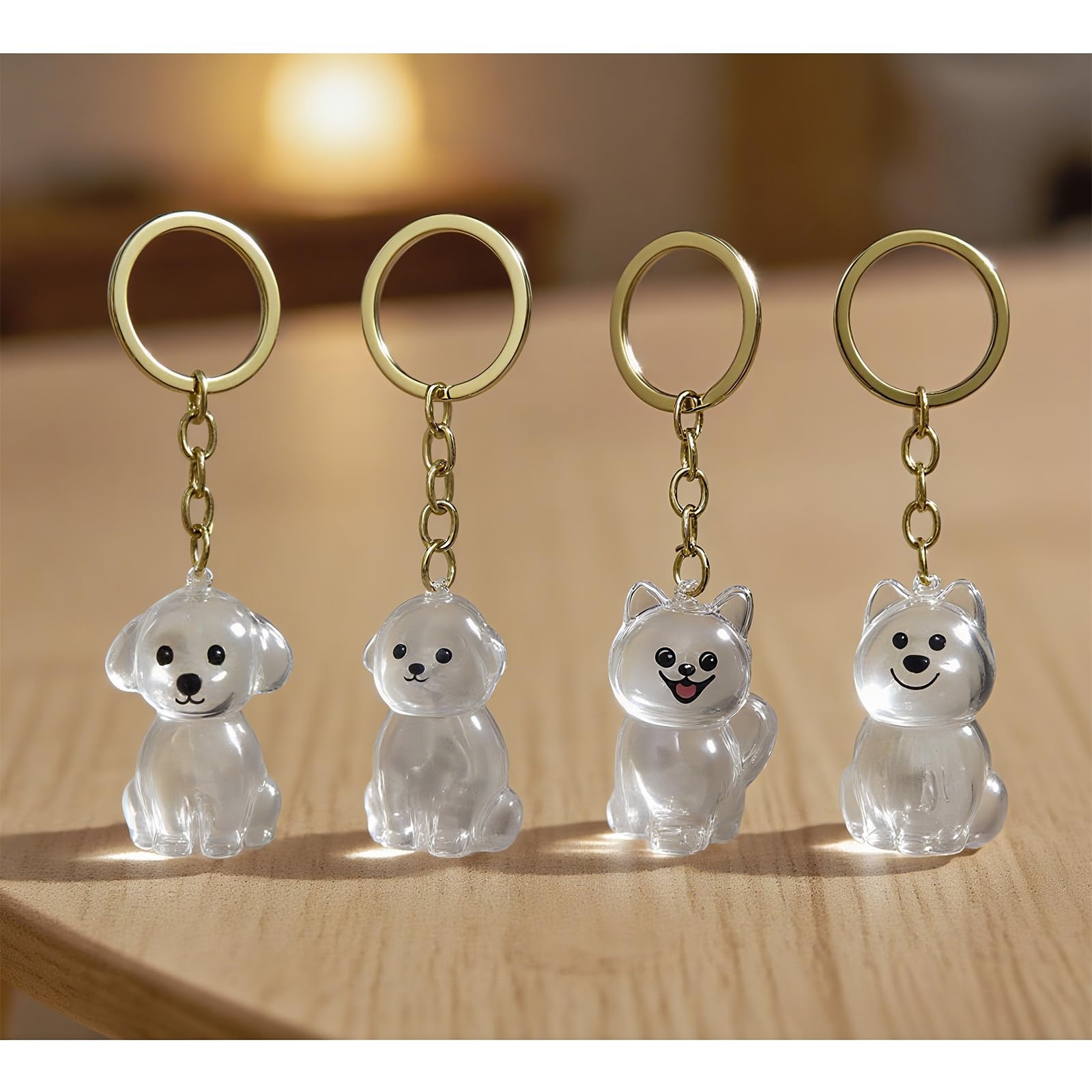 4 Pack Dog Hair Keychain | Set for pet Keepsake Bottle to Preserve Fur | Mem…