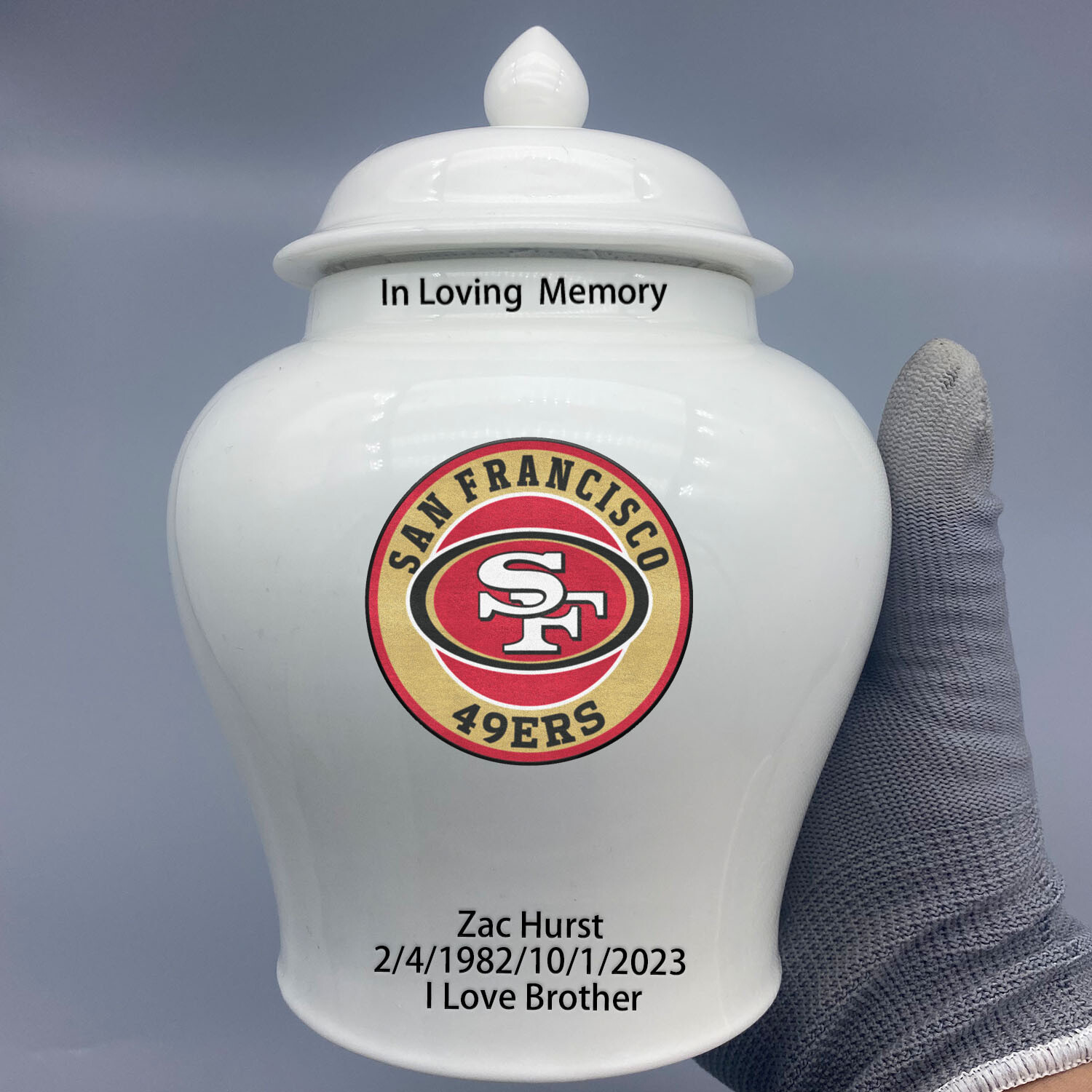 Medium Urn for San Francisco 49ers Football Theme Style,Custom text