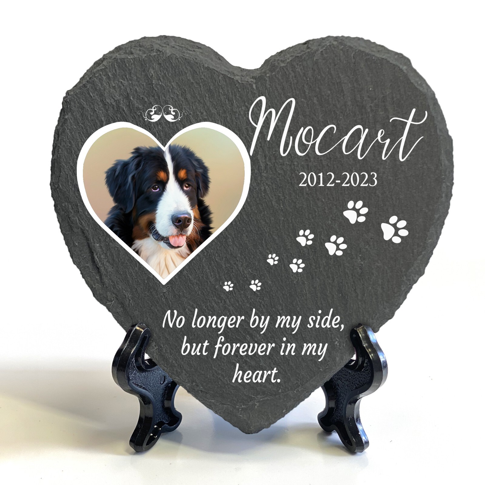 xPersonalised Pet Memorial Plaque Heart Shape Grave Marker Keepsake 4×4” 8×11”