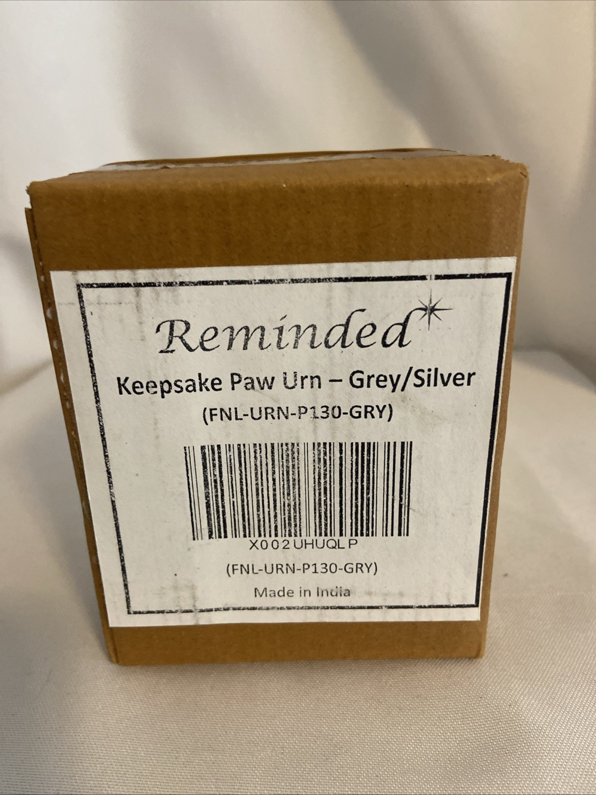 Paw Engraved Pet Stainless Steel Urn for Small Dogs & Cats Ashes + Box 3”tall