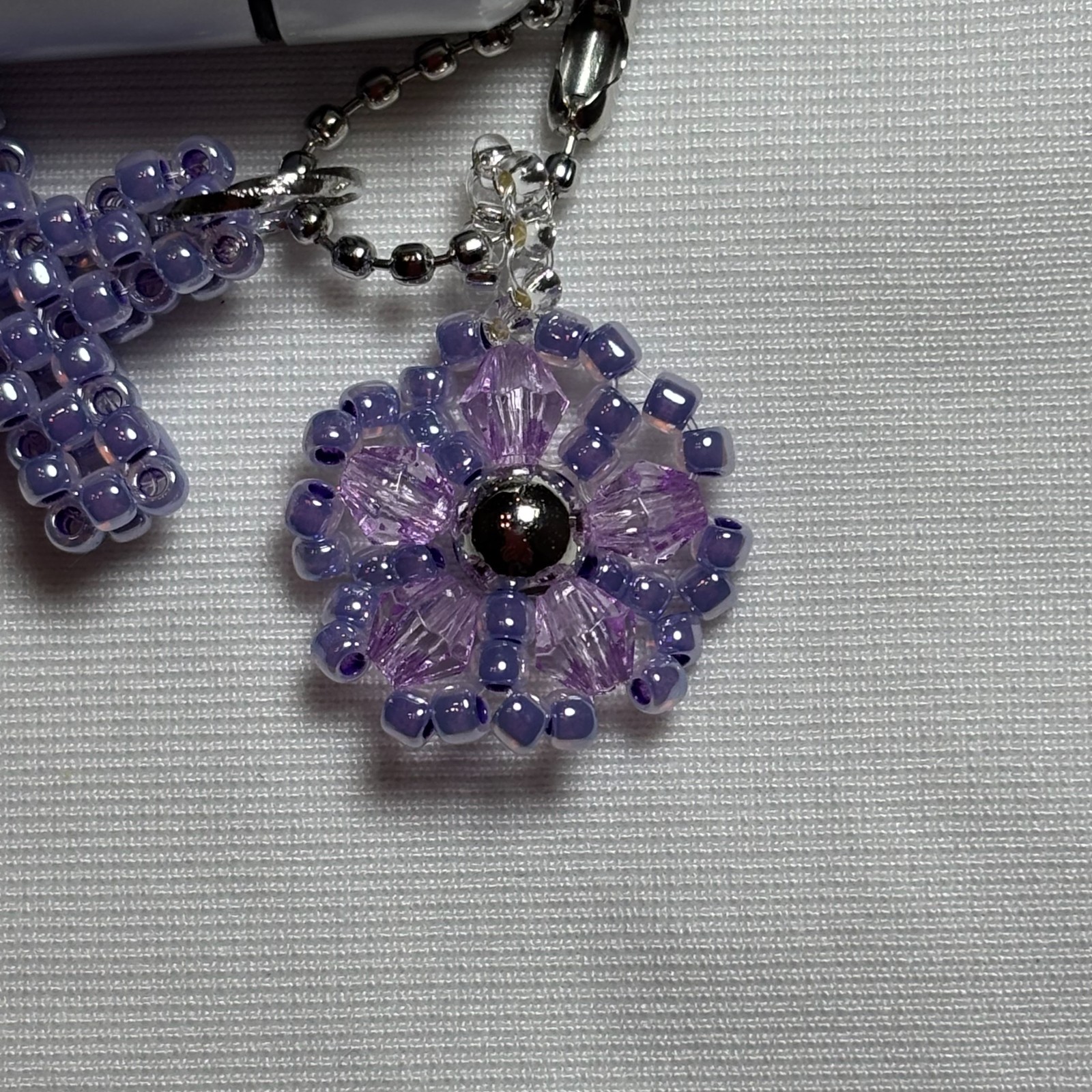 Cremation Ashes Keychain – Cremation Keepsake(paple cross and paple flower)