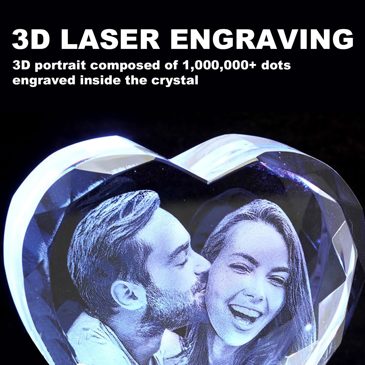 Personalised 3D PHOTO Crystal Valentines Gifts Custom Pet Dog Memorial Picture