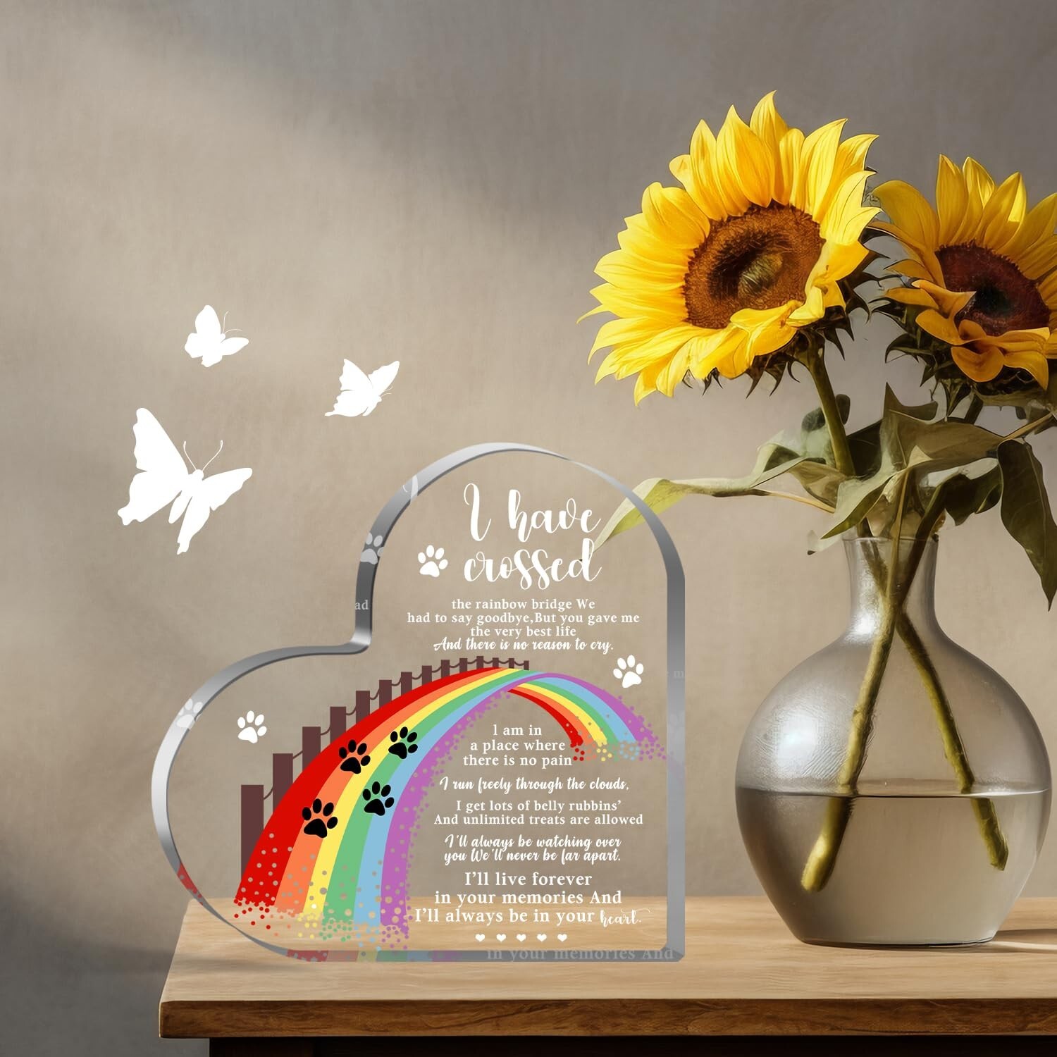Pet Memorial Acrylic Rainbow Bridge Decorations – Sympathy Gifts for Loss of …