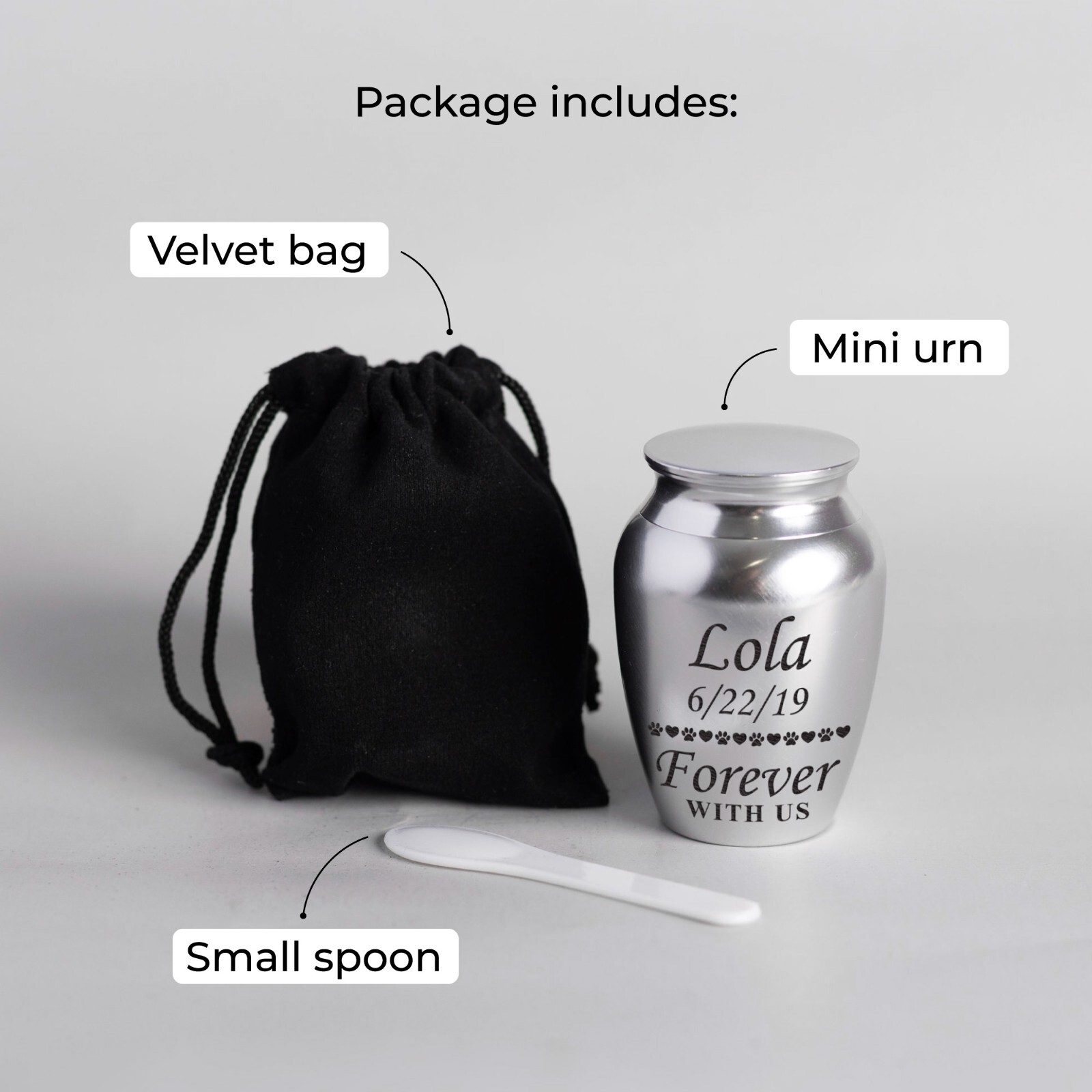 Personalized Cremation Keepsake Pet Ashes Mini Urn Waterproof with Airtight