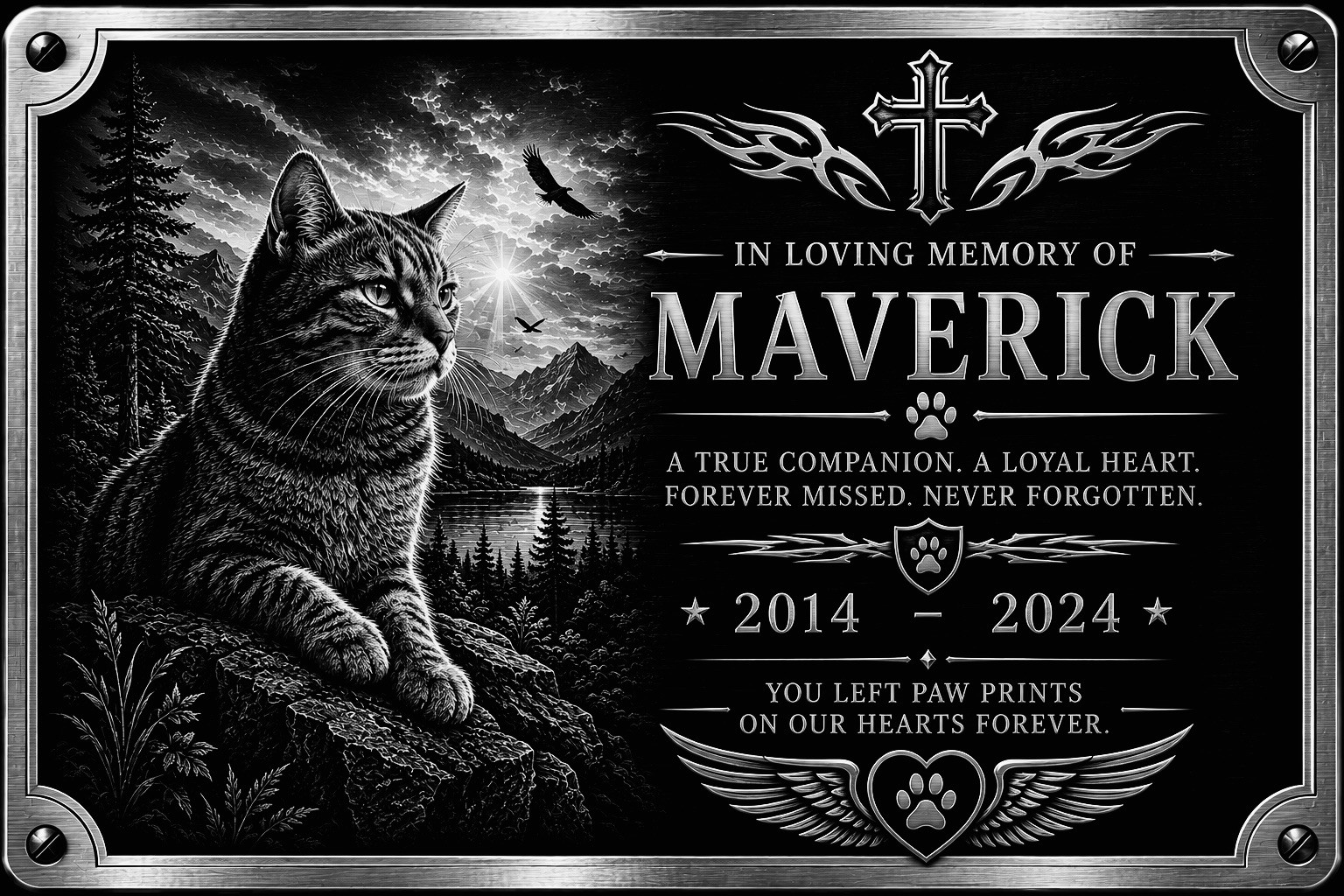 Personalised Pet Memorial Plaque Custom Photo Engraved Aluminium Dog Cat Horse