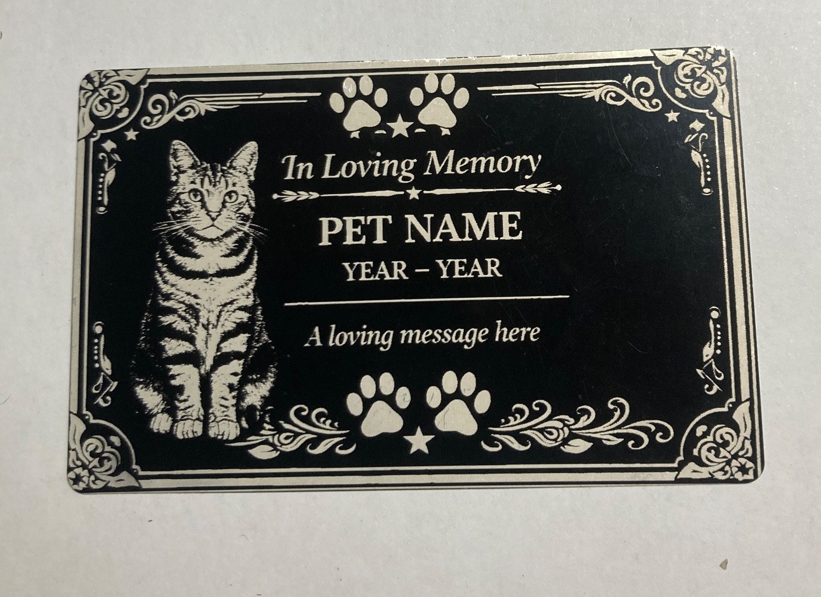 Personalised Pet Memorial Plaque Custom Photo Engraved Aluminium Dog Cat Horse