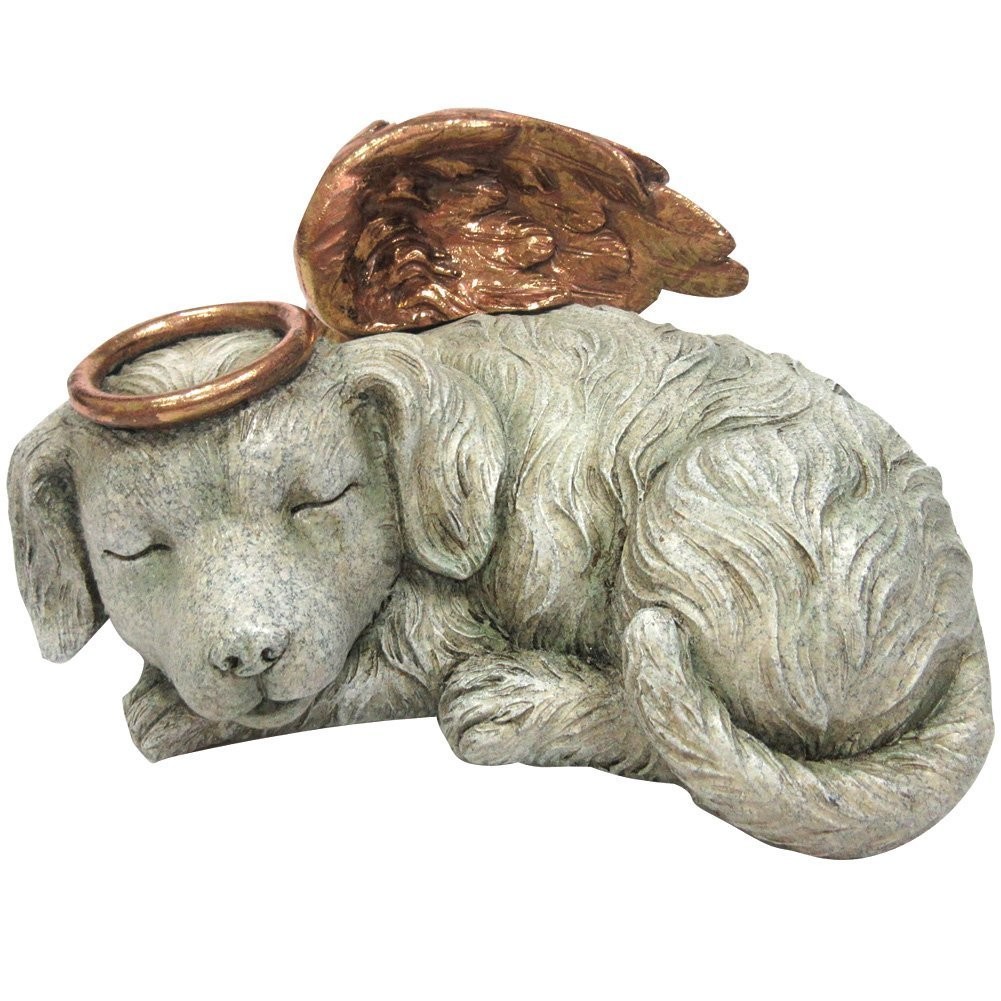 Pacific Giftware Pet Memorial Angel Dog Sleeping Cremation Urn Light Gray